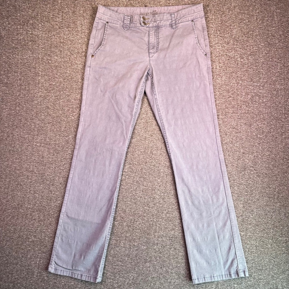 Horny Toad Pants Women 10 Gray Straight Leg Outdoors Grunge Hiking Stretch 34x33